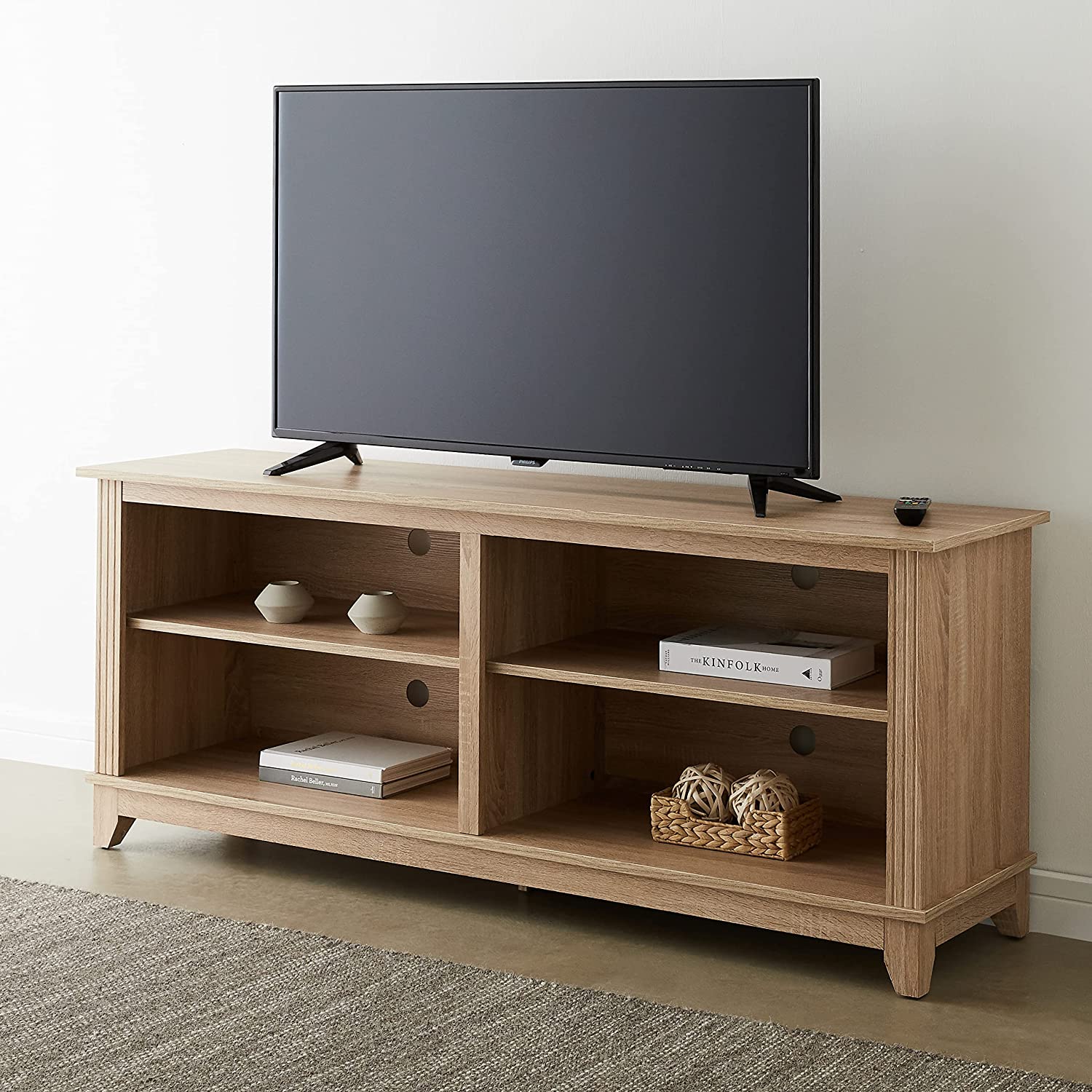Rockpoint Plymouth Wood TV Stand Storage Console, 58
