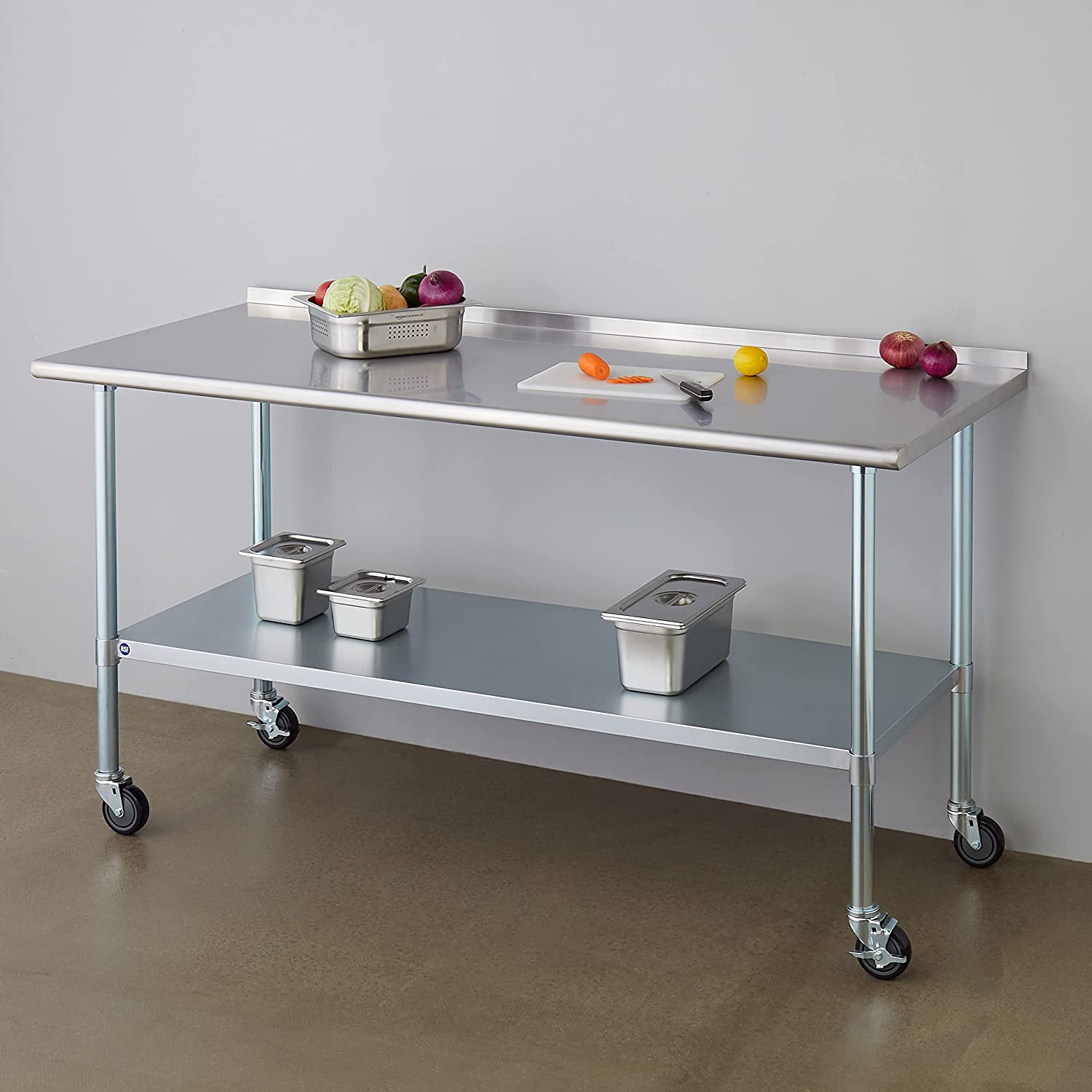 Rockpoint NSF Commercial Kitchen Adjustable Under Shelf and Table Foot for Restaurant, 72x30inch,