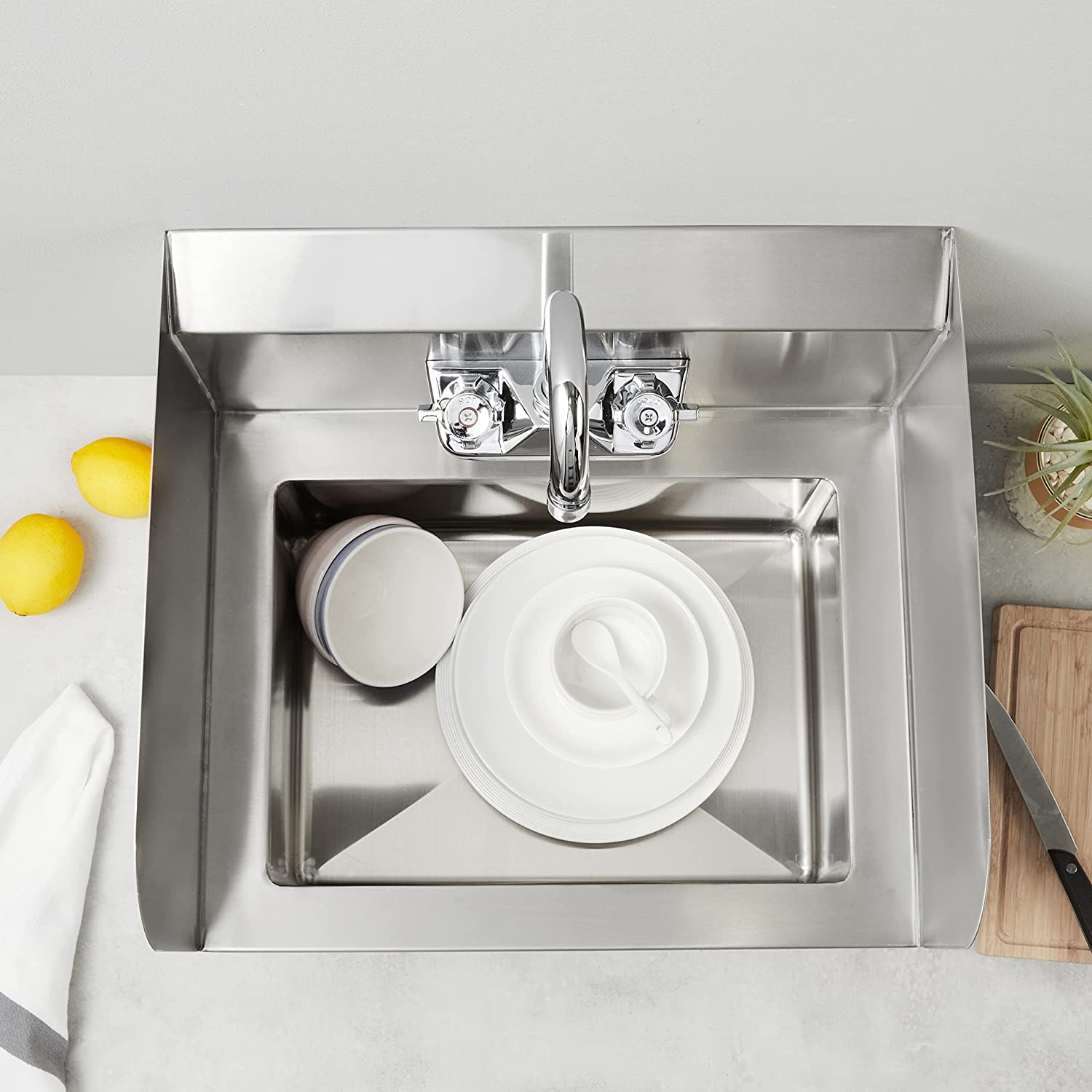 Rockpoint Stainless Steel handmake Sink for Washing with Faucet and side splash