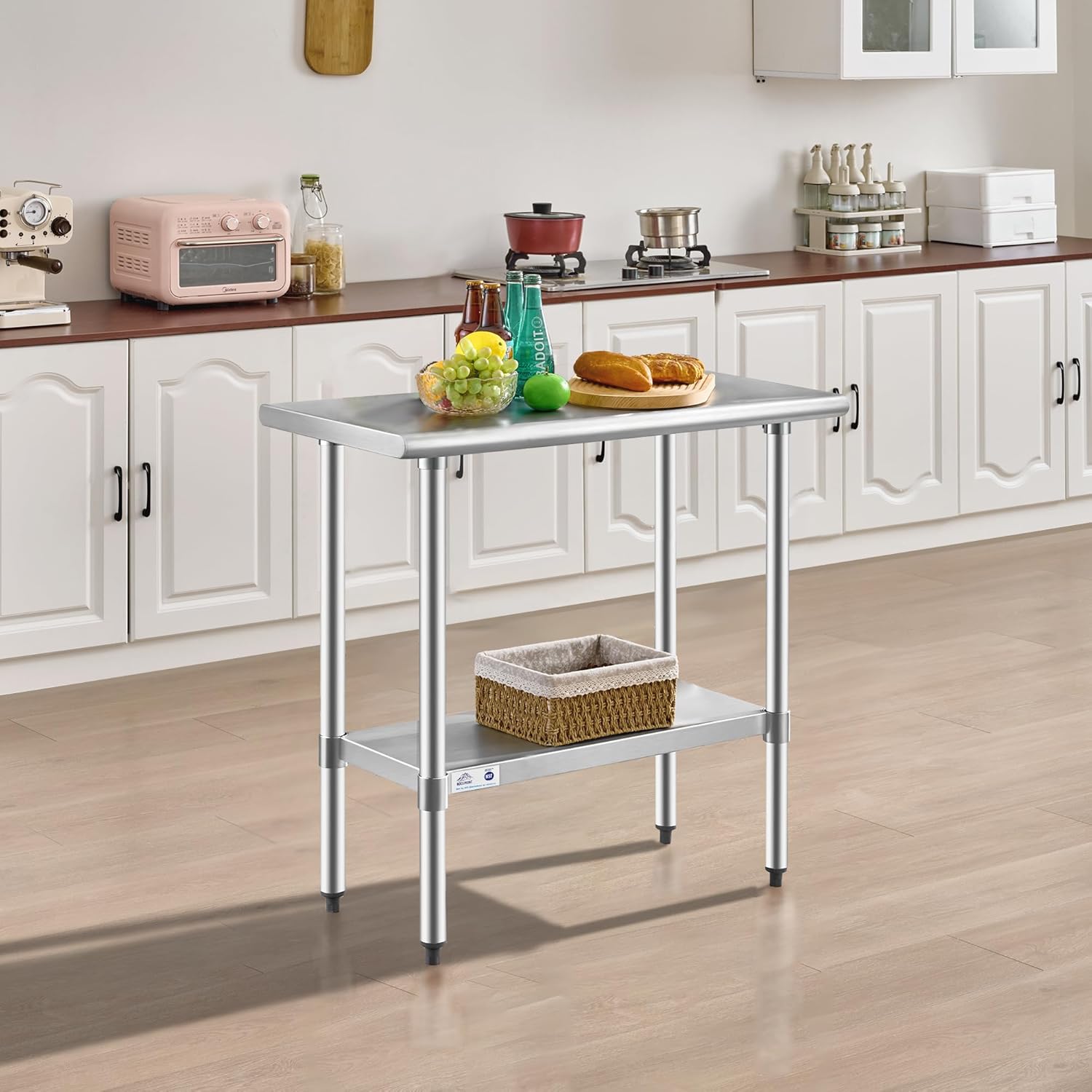 ROCKPOINT Stainless Steel Table 18x36 Inches